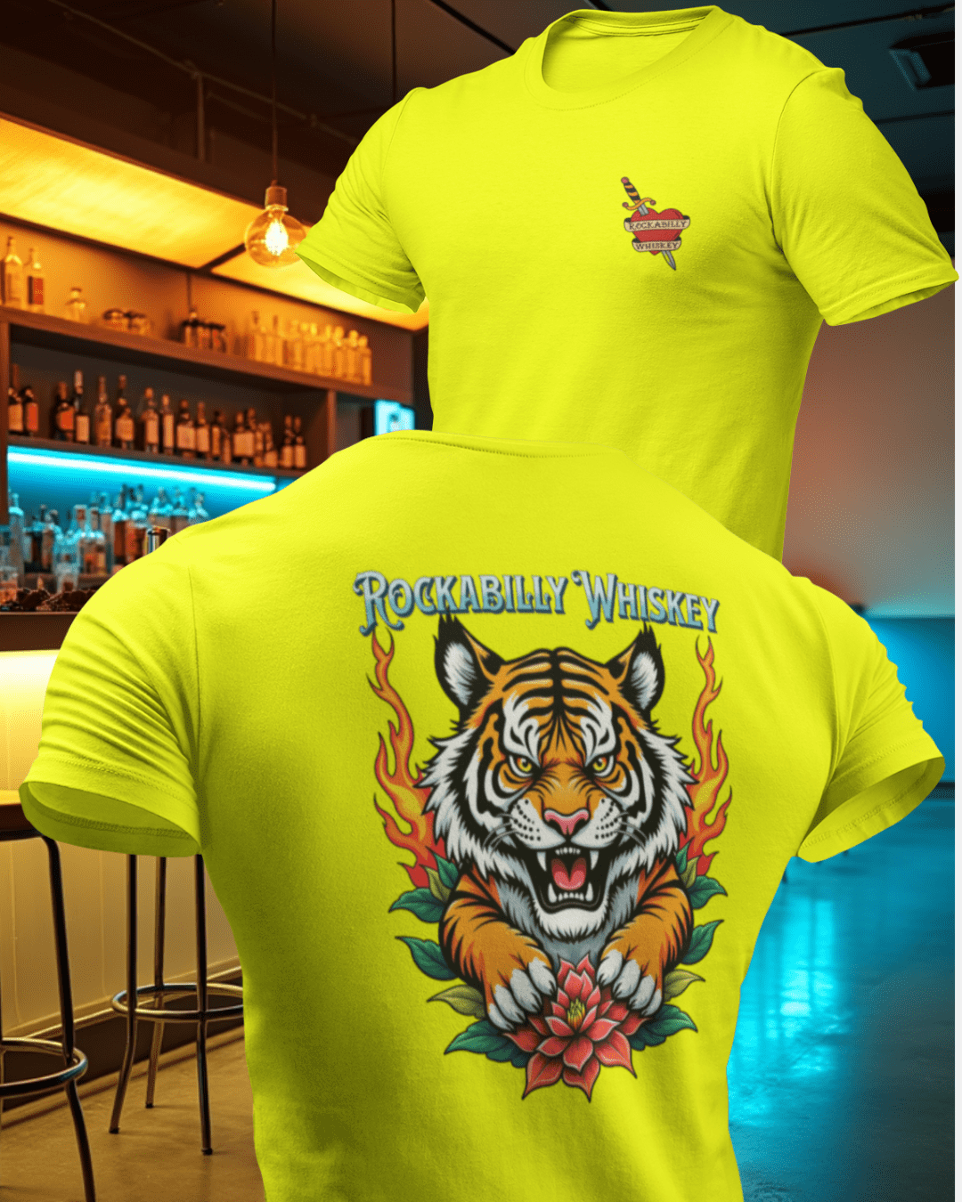 Rockabilly Tiger Power Safety Green