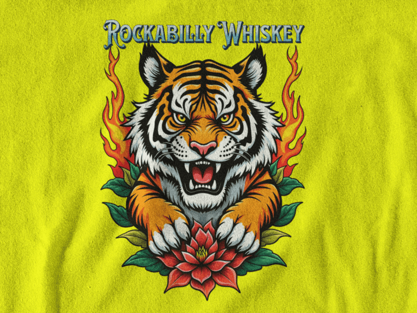 Rockabilly Tiger Power Safety Green