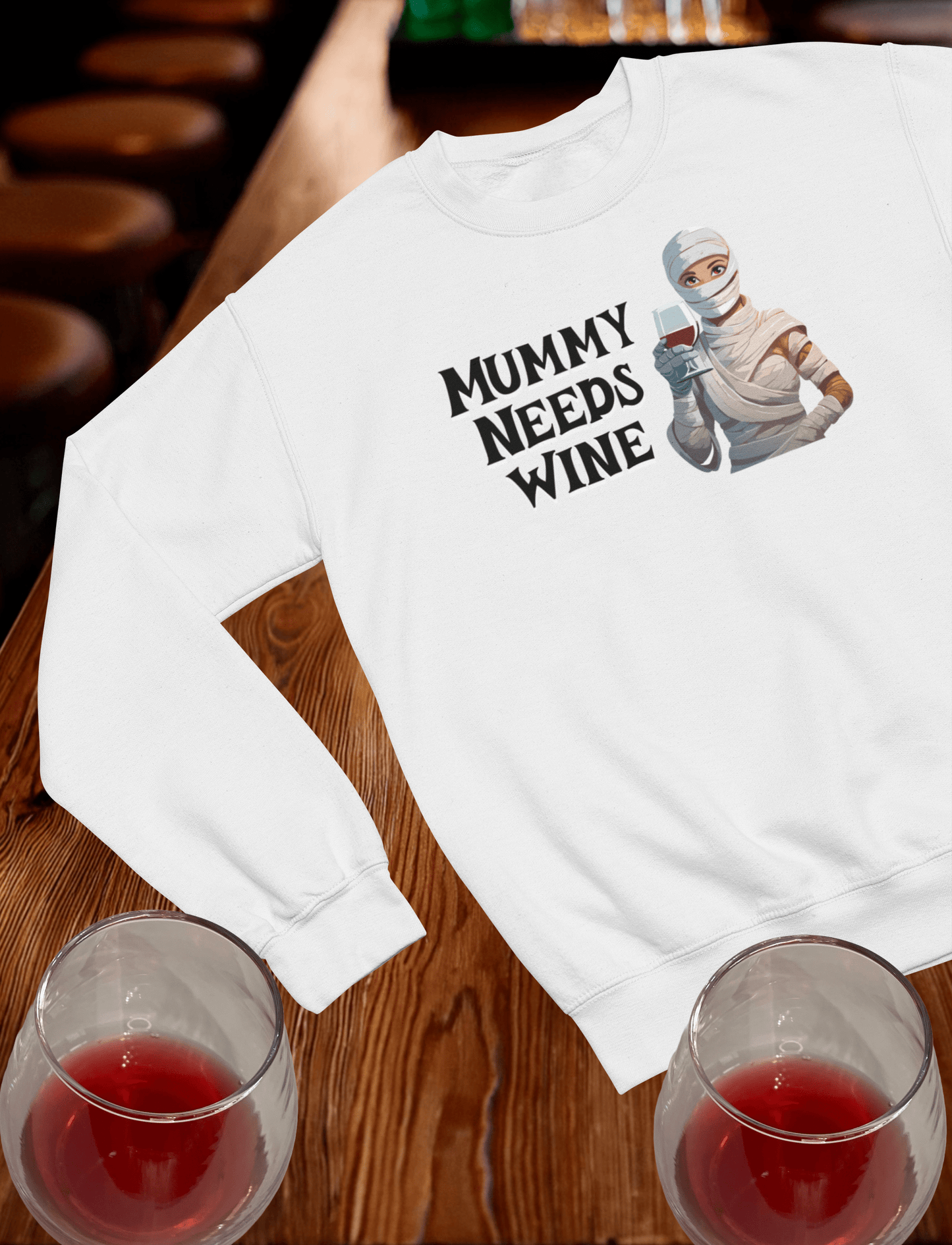 Mummy Needs Wine - Crewneck Sweatshirt