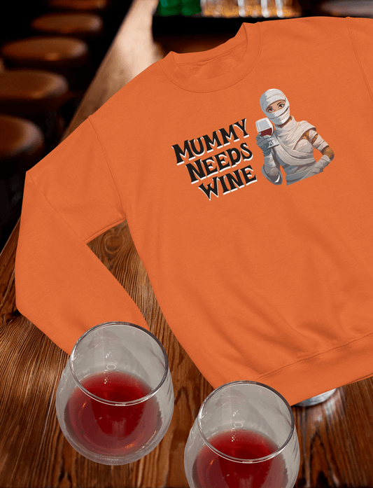 Mummy Needs Wine - Crewneck Sweatshirt