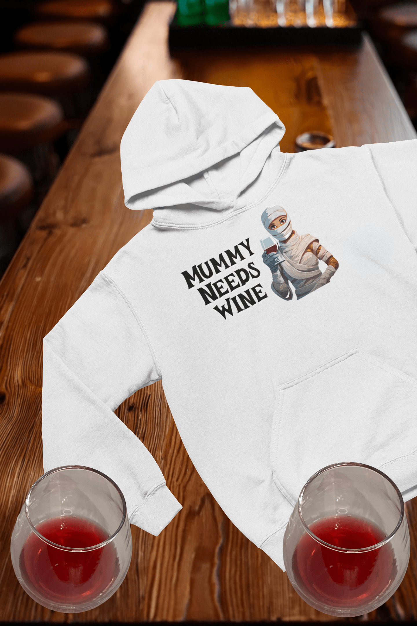 Mummy needs Wine - Hooded Sweatshirt