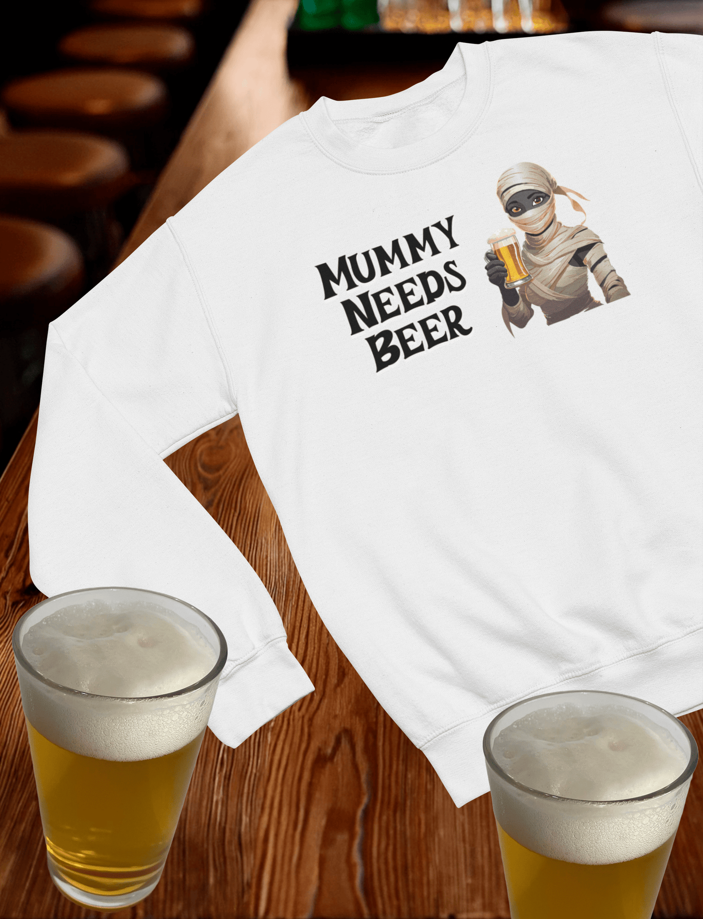 Mummy Needs Beer - Crewneck Sweatshirt