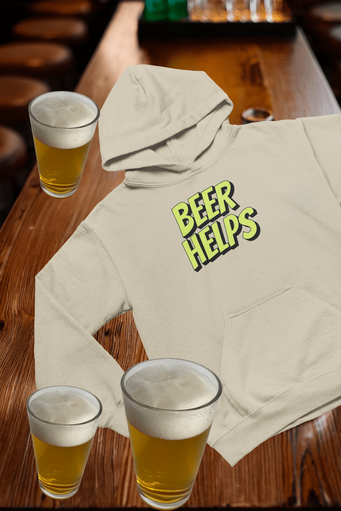 Beer Helps Hooded Sweatshirt