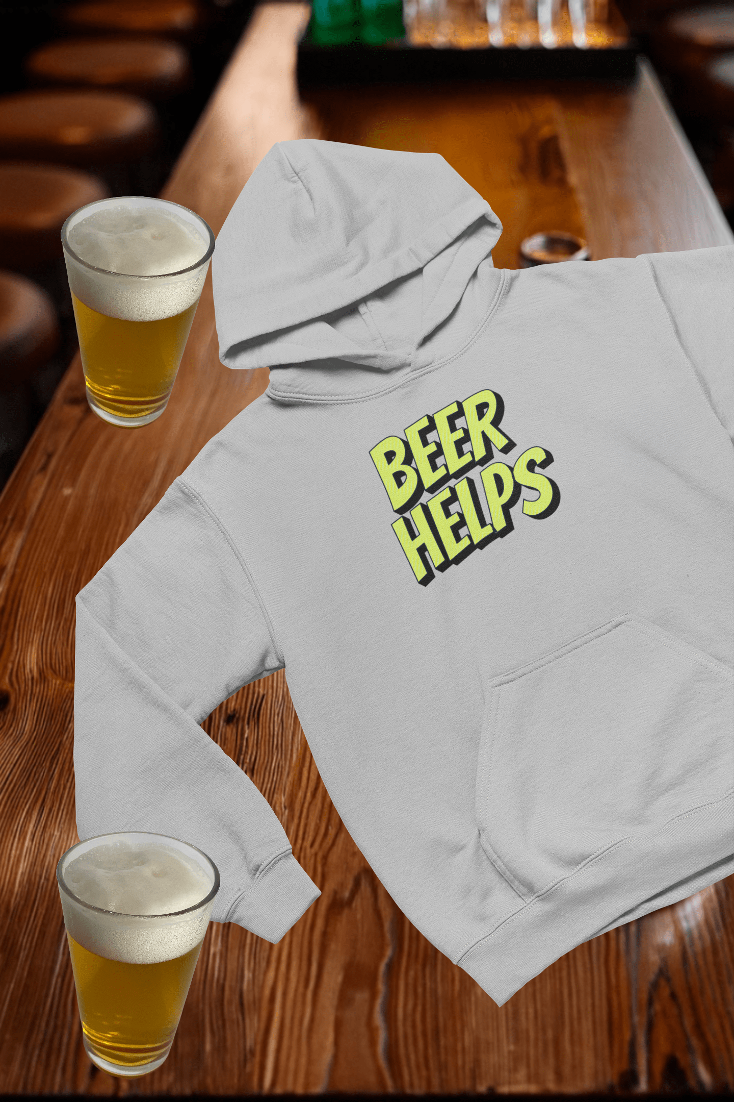 Beer Helps Hooded Sweatshirt