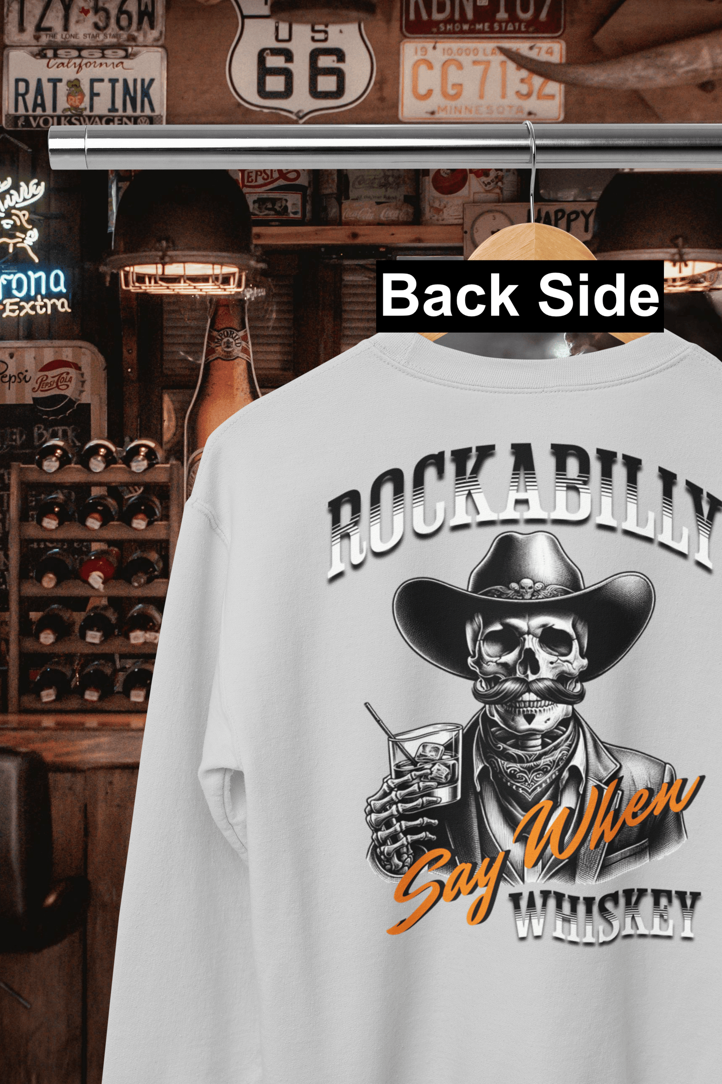 Rockabilly Say When Western Crewneck Sweatshirt