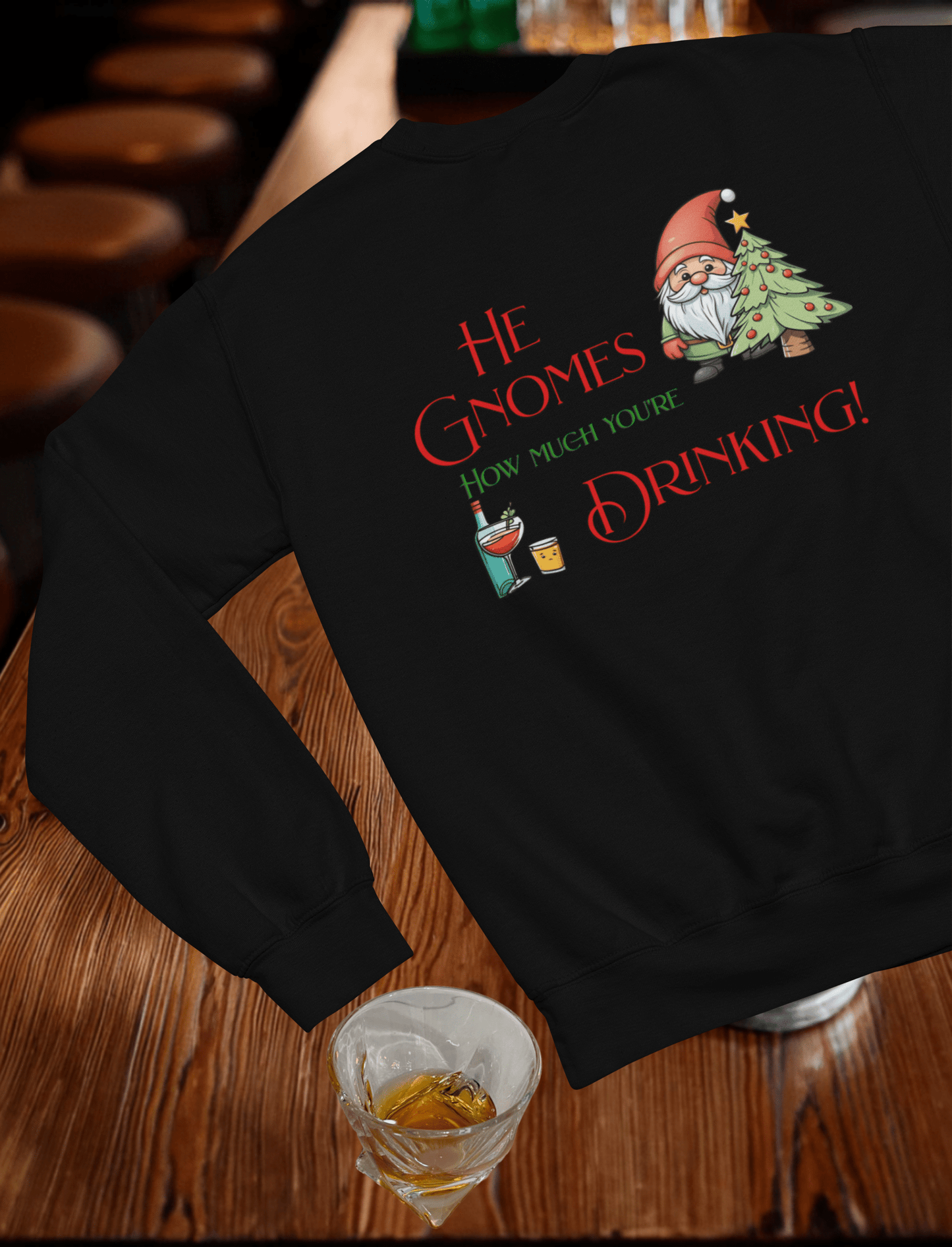 Gnomes Drinking Crewneck Sweatshirt
