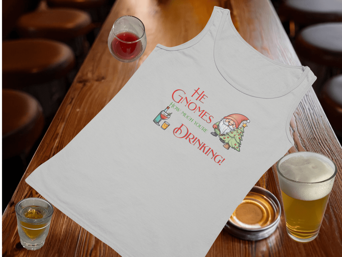 Gnomes Drinking Tank Top