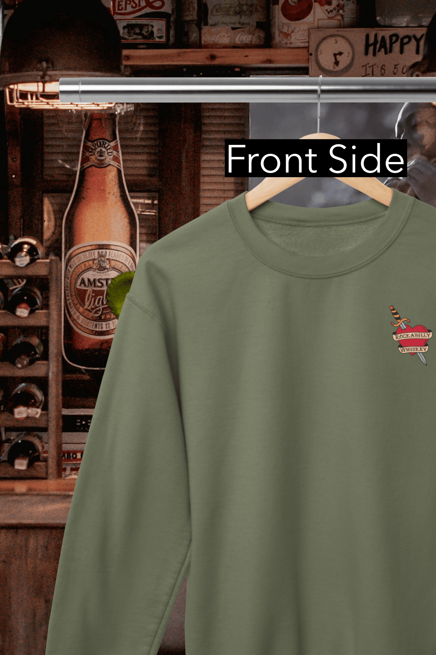 Rockabilly Heart and Dagger Crewneck Sweatshirt