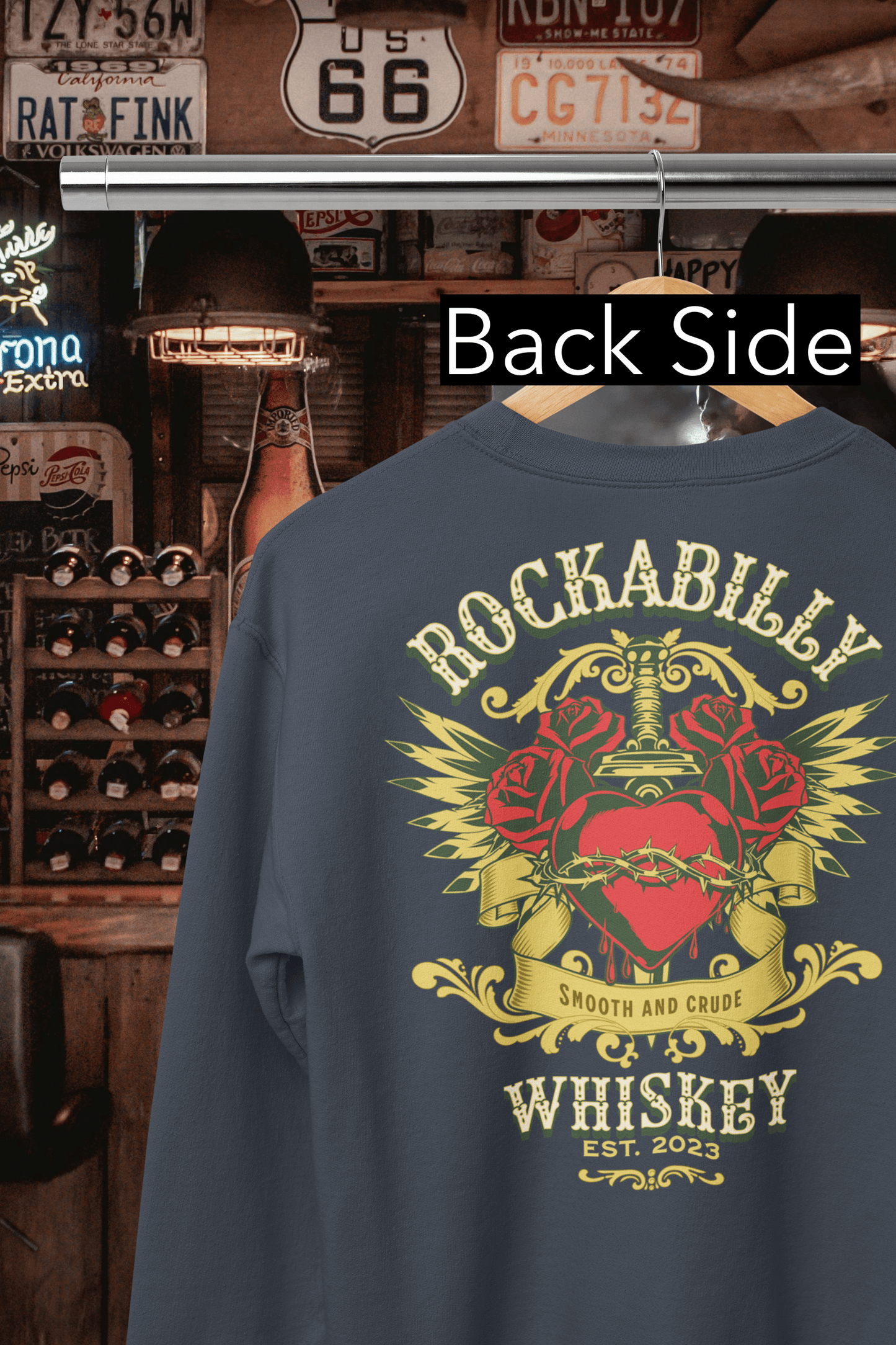 Rockabilly Heart and Dagger Crewneck Sweatshirt
