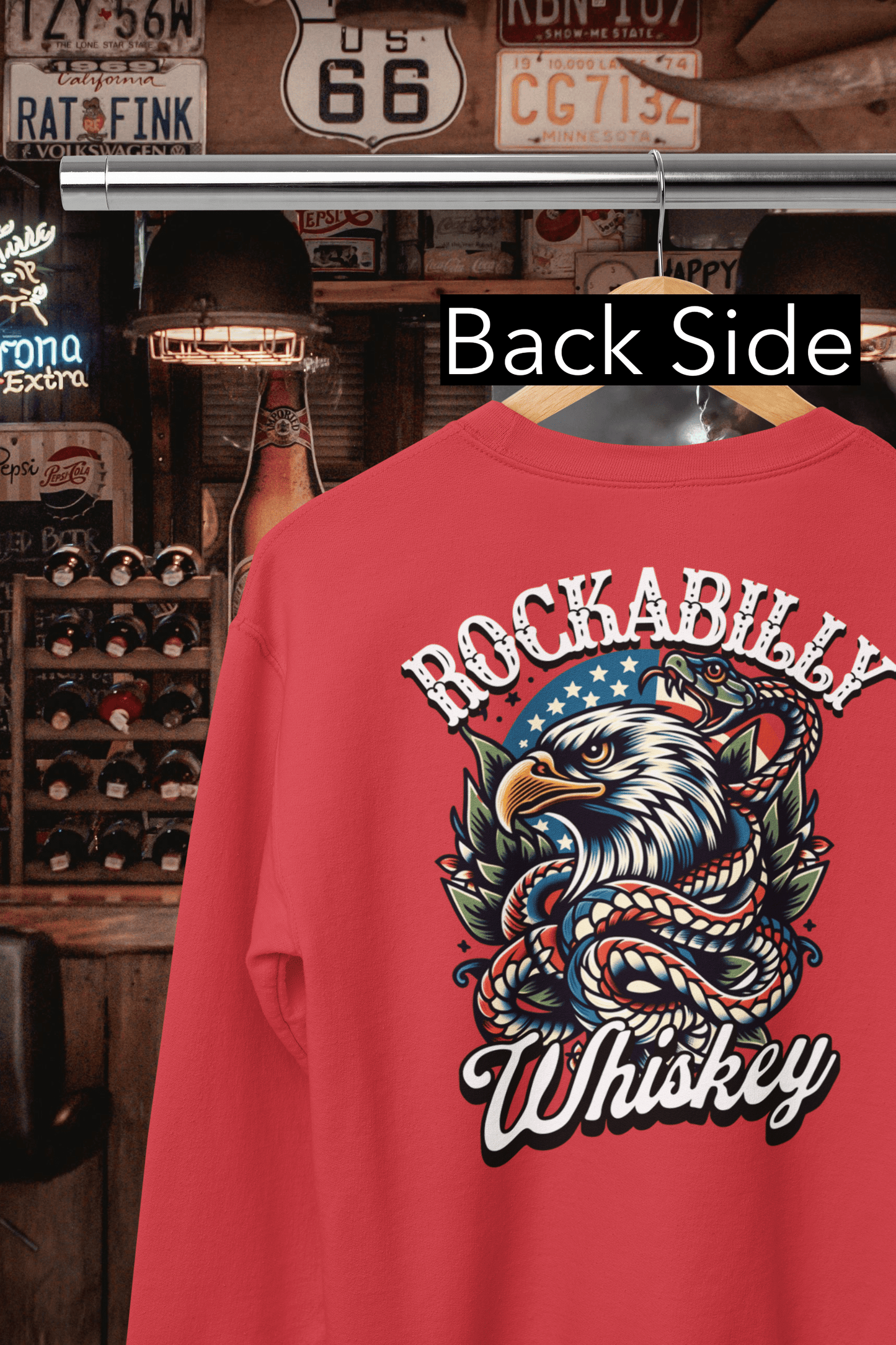 Rockabilly Eagle and Snake Crewneck Sweatshirt