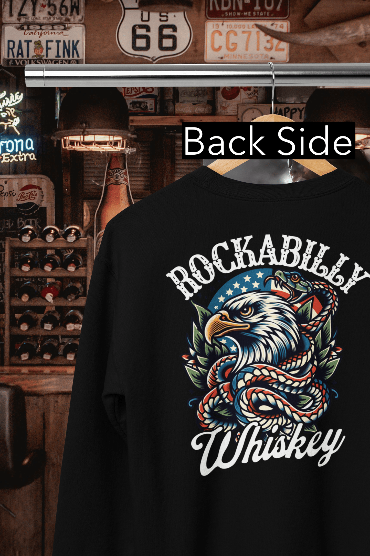 Rockabilly Eagle and Snake Crewneck Sweatshirt
