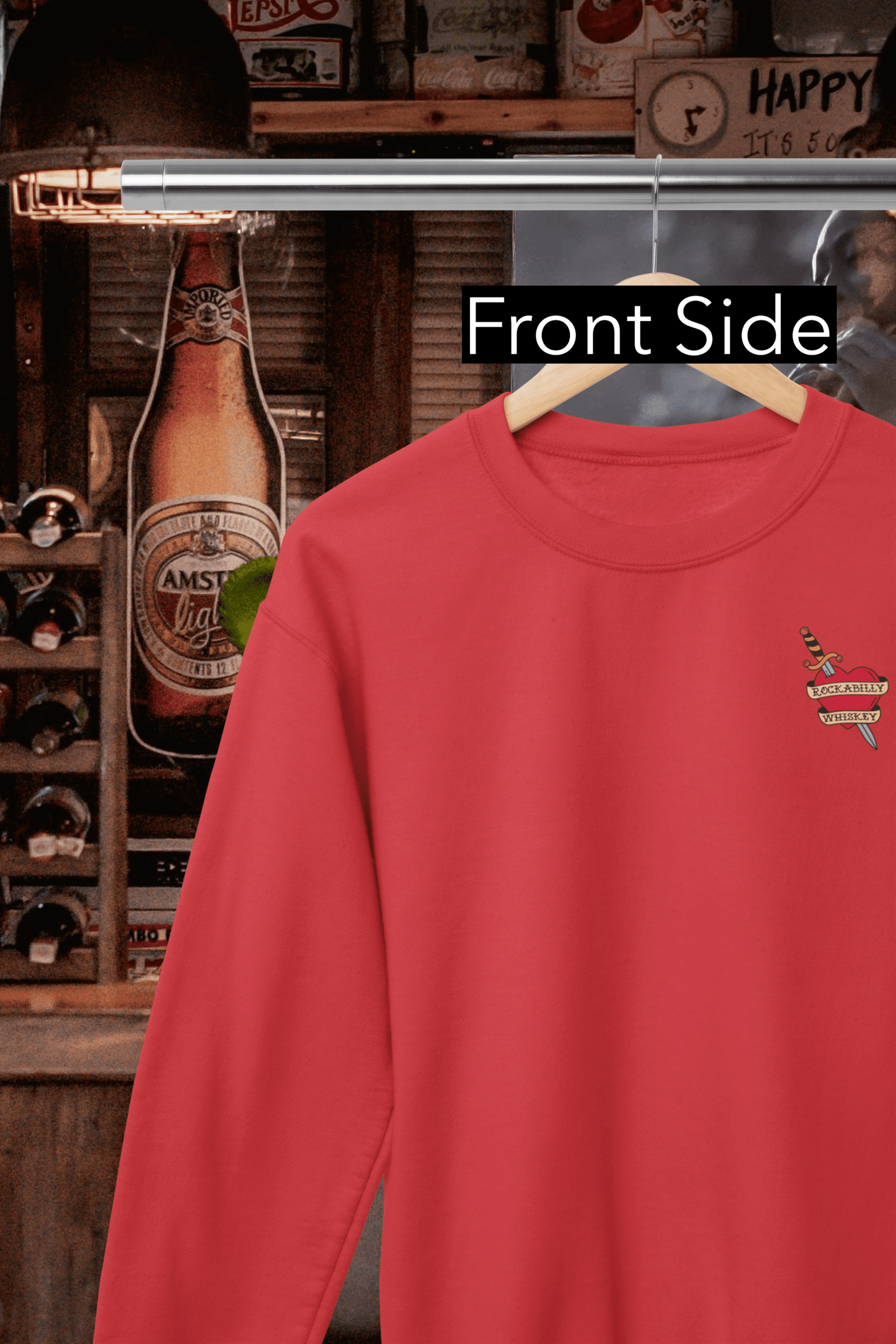 Rockabilly Skully Claus Crewneck Sweatshirt
