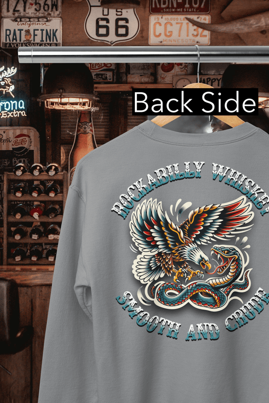 Rockabilly Eagle and Snake Fight Crewneck Sweatshirt