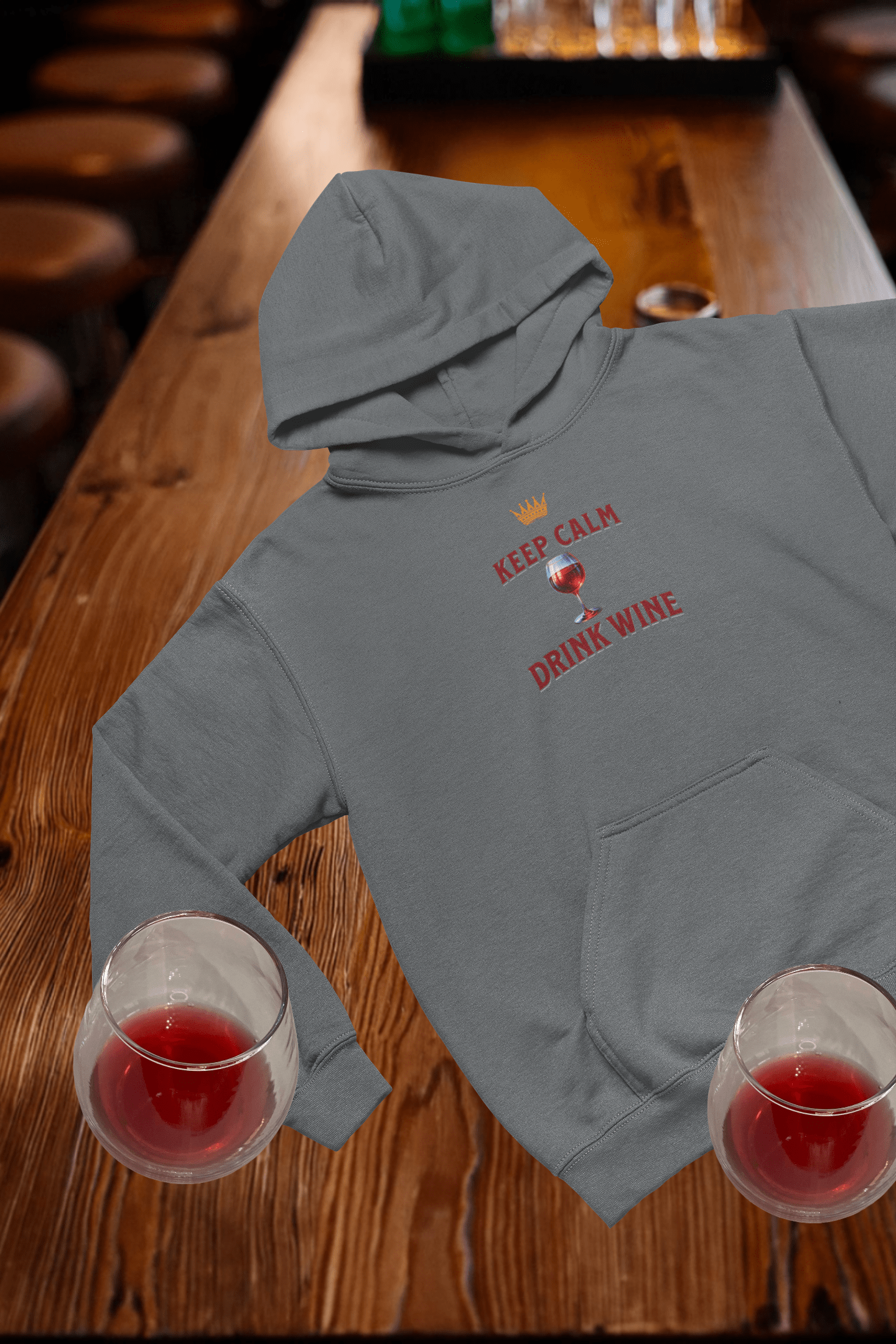 Keep Calm Drink Wine Hooded Sweatshirt
