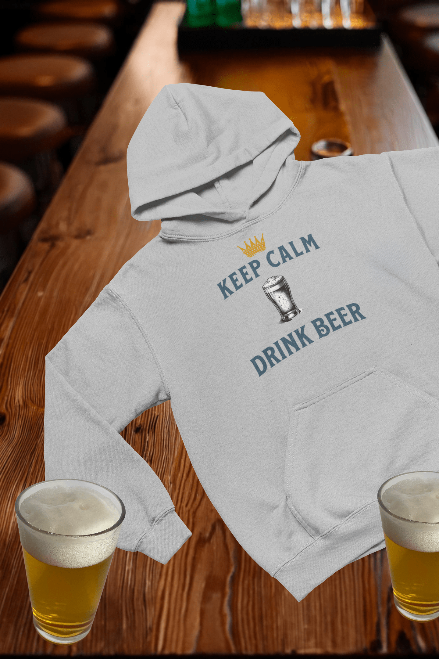 Keep Calm Drink Beer Hooded Sweatshirt