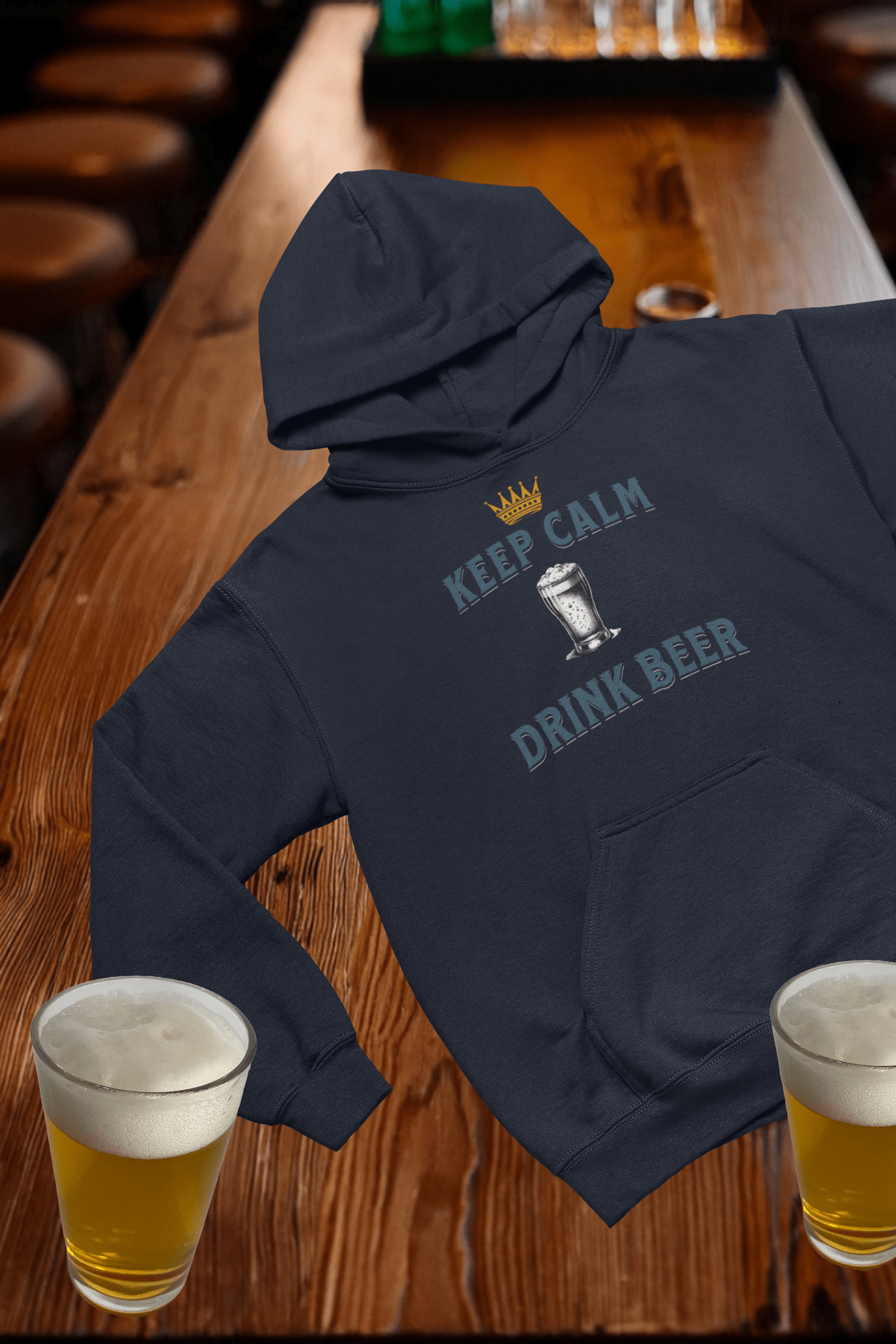 Keep Calm Drink Beer Hooded Sweatshirt