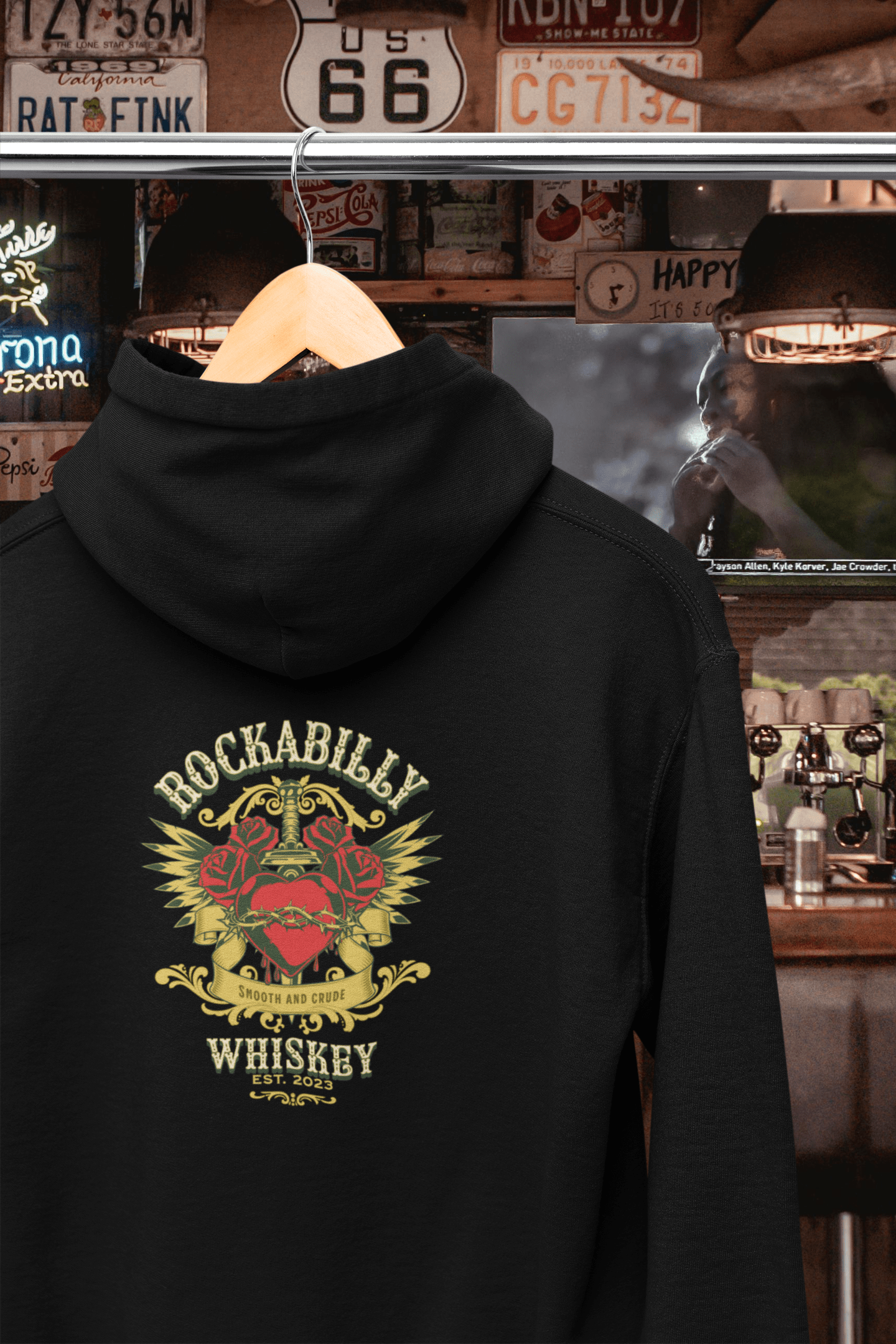 Rockabilly Heart and Dagger Hooded Sweatshirt