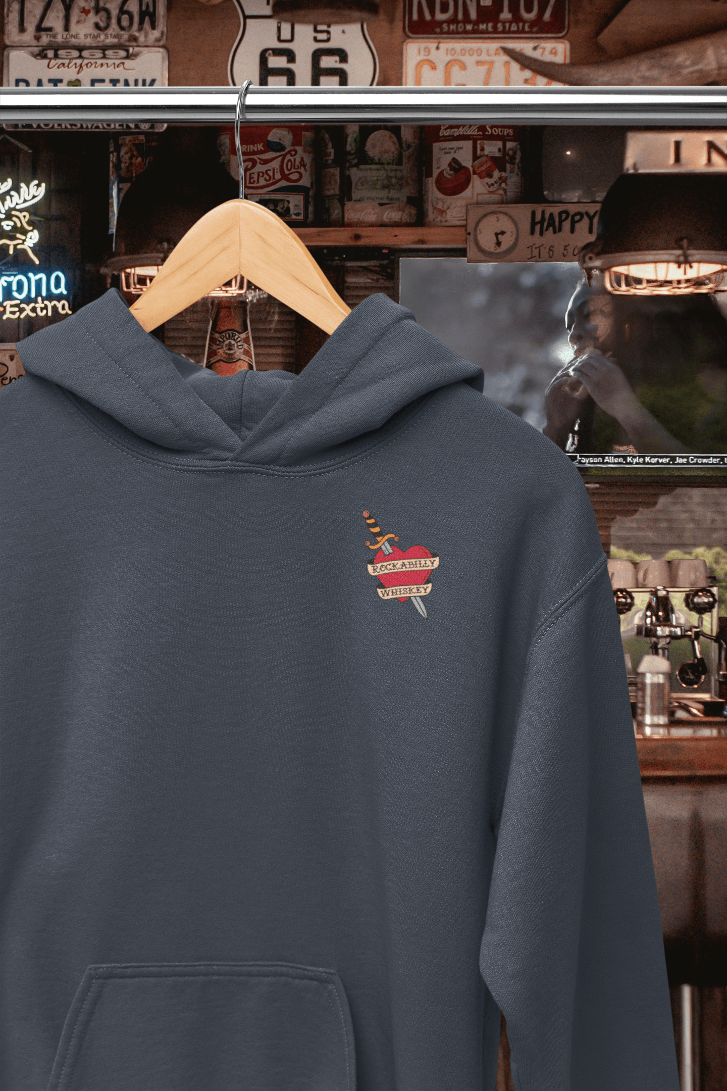 Rockabilly Eagle and Snake Hooded Sweatshirt