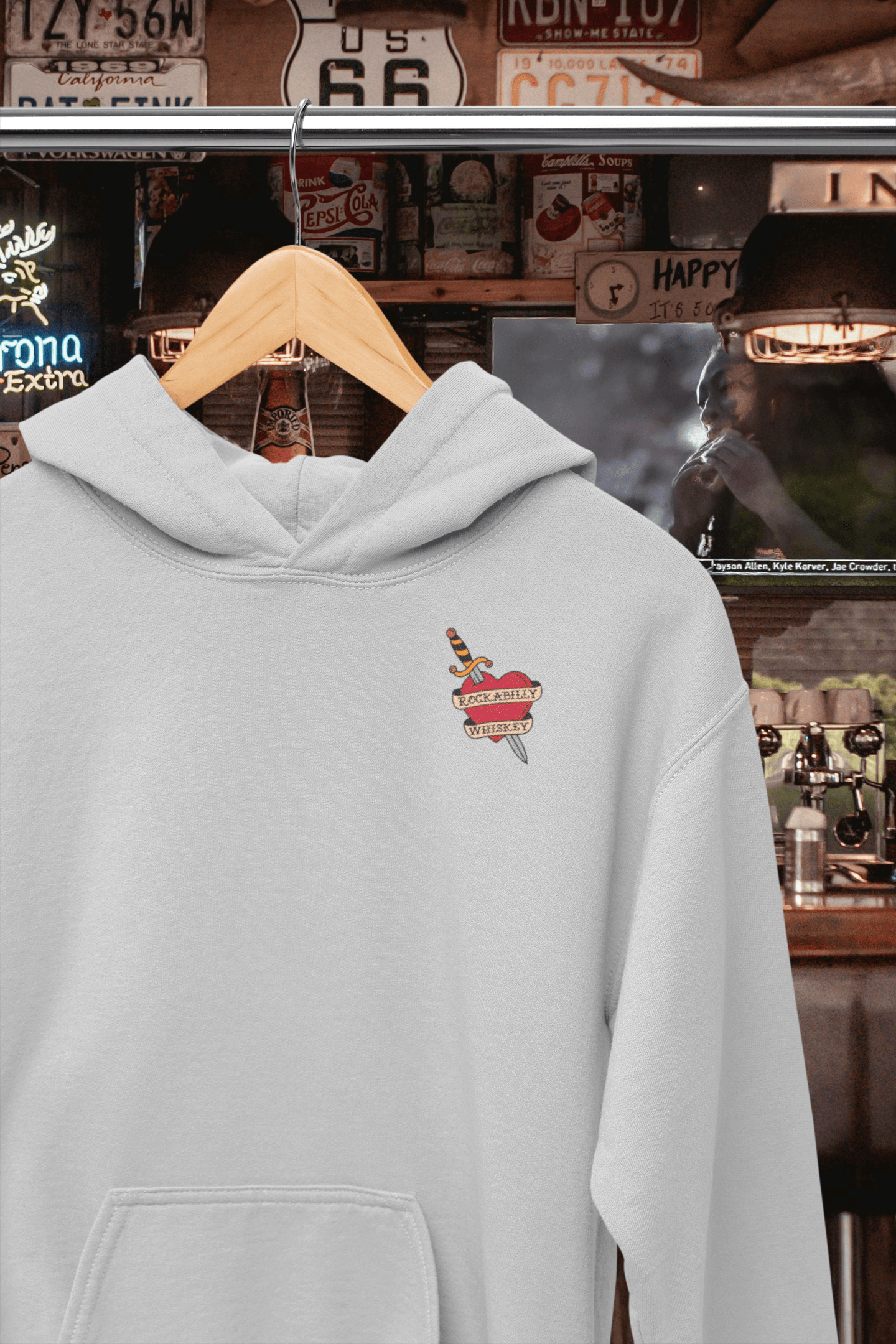 Rockabilly Skully Claus Hooded Sweatshirt