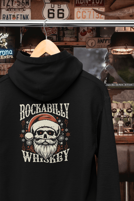Rockabilly Skully Claus Hooded Sweatshirt