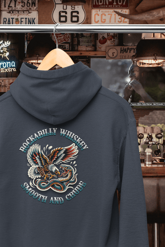 Rockabilly Eagle and Snake Fight Hooded Sweatshirt