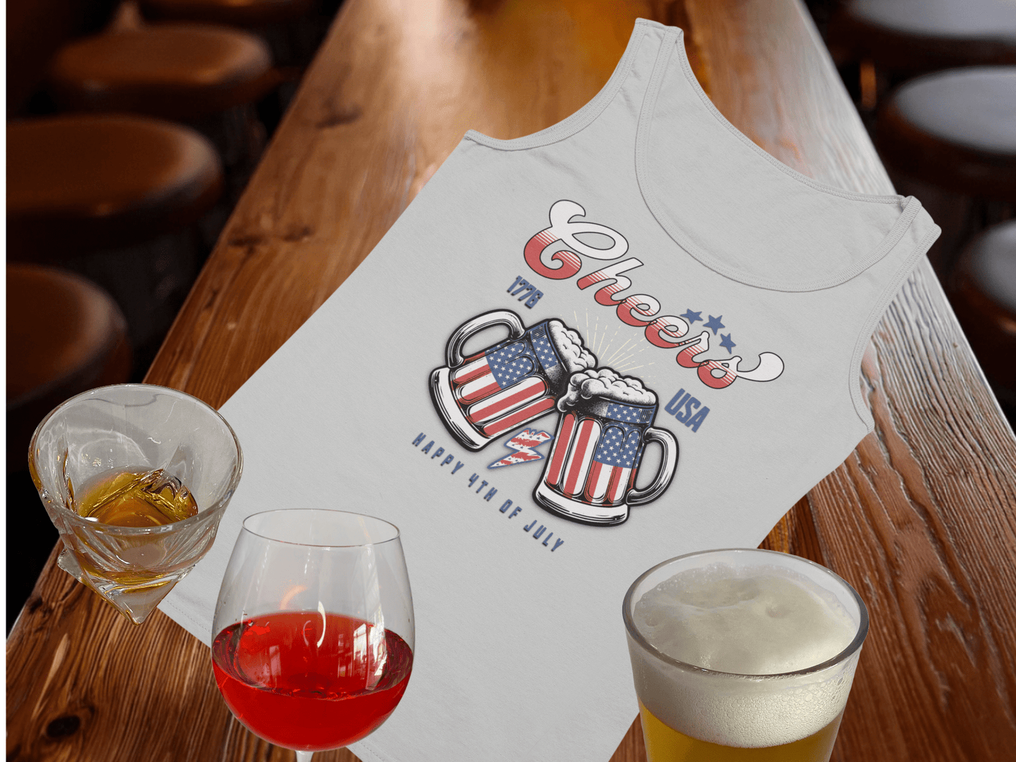 Cheers 4th of July Tank Top