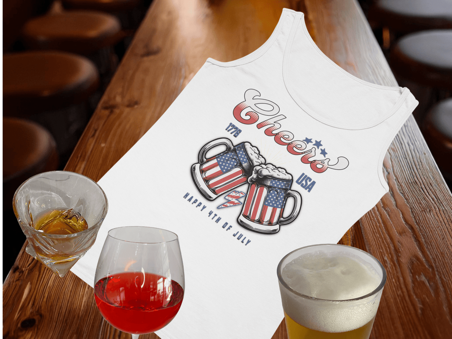 Cheers 4th of July Tank Top