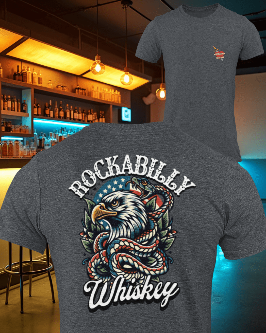 Rockabilly Eagle and Snake T-Shirt
