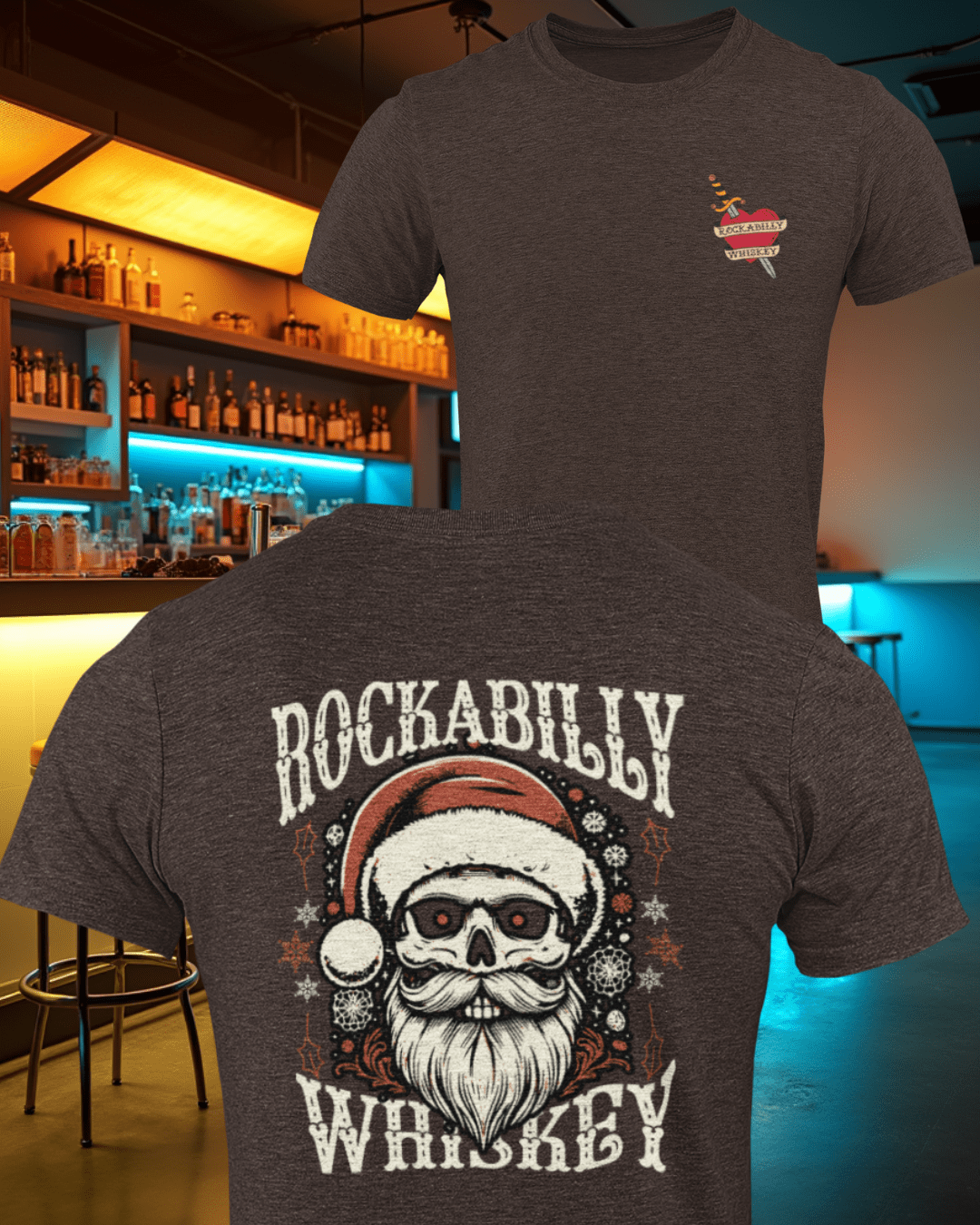 Rockabilly Skully Claus T-Shirt
