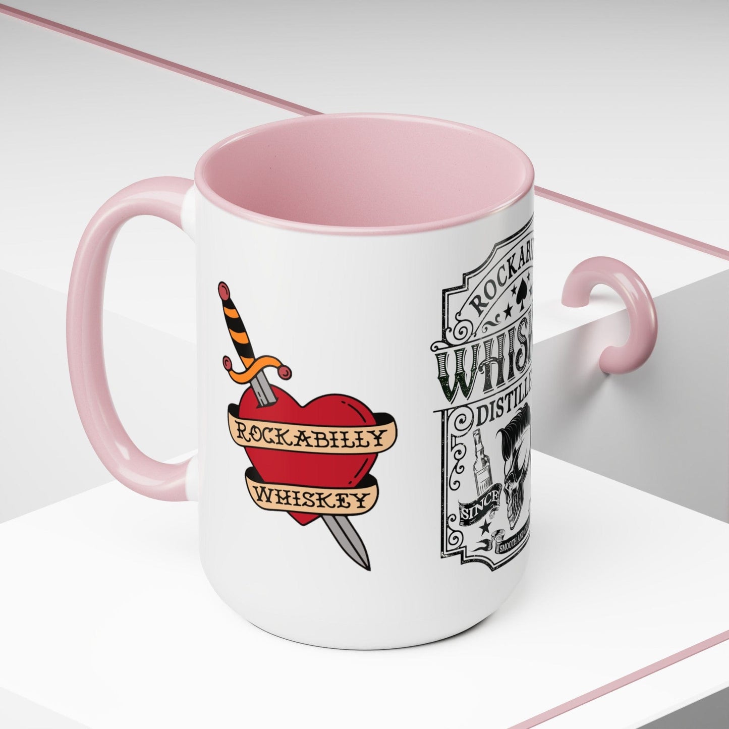 Rockabilly Two-Tone Coffee Mugs, 15oz