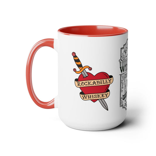 Rockabilly Two-Tone Coffee Mugs, 15oz