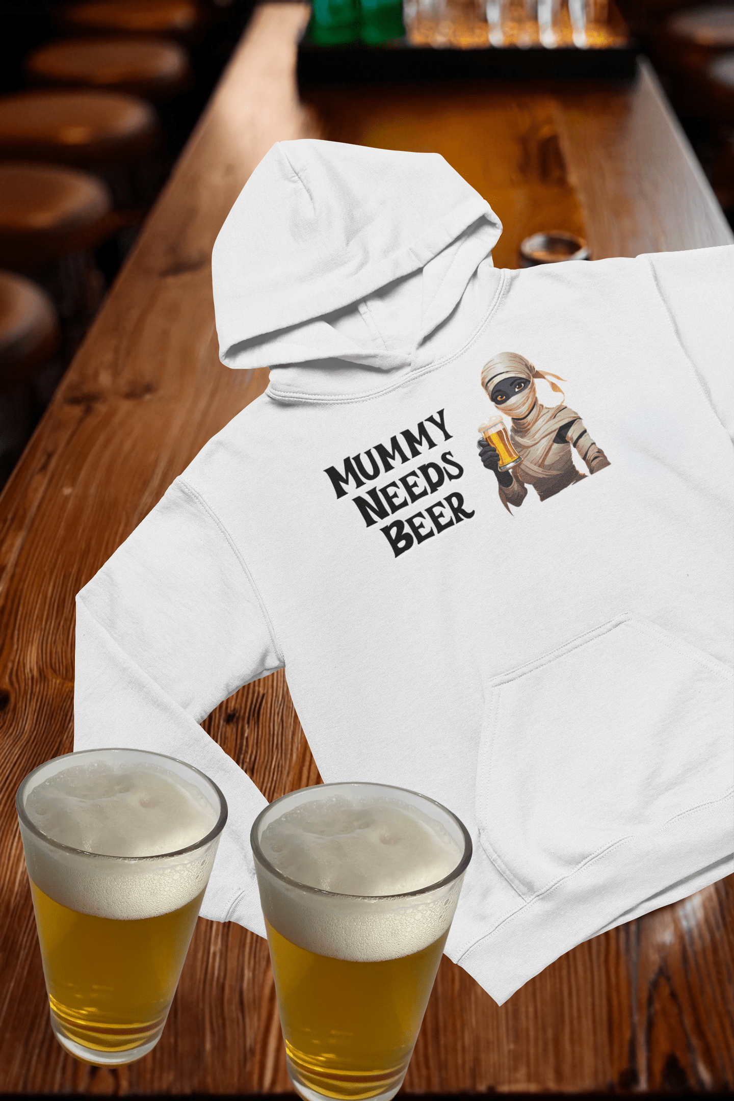 Mummy Needs Beer - Hooded Sweatshirt