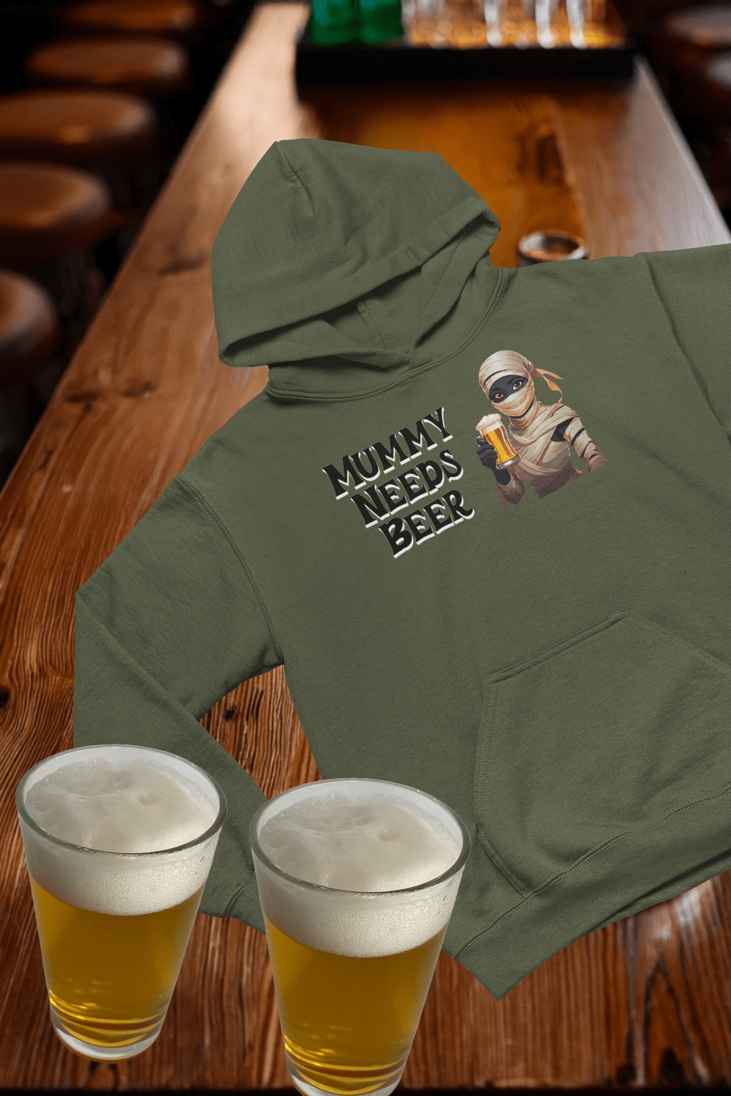 Mummy Needs Beer - Hooded Sweatshirt