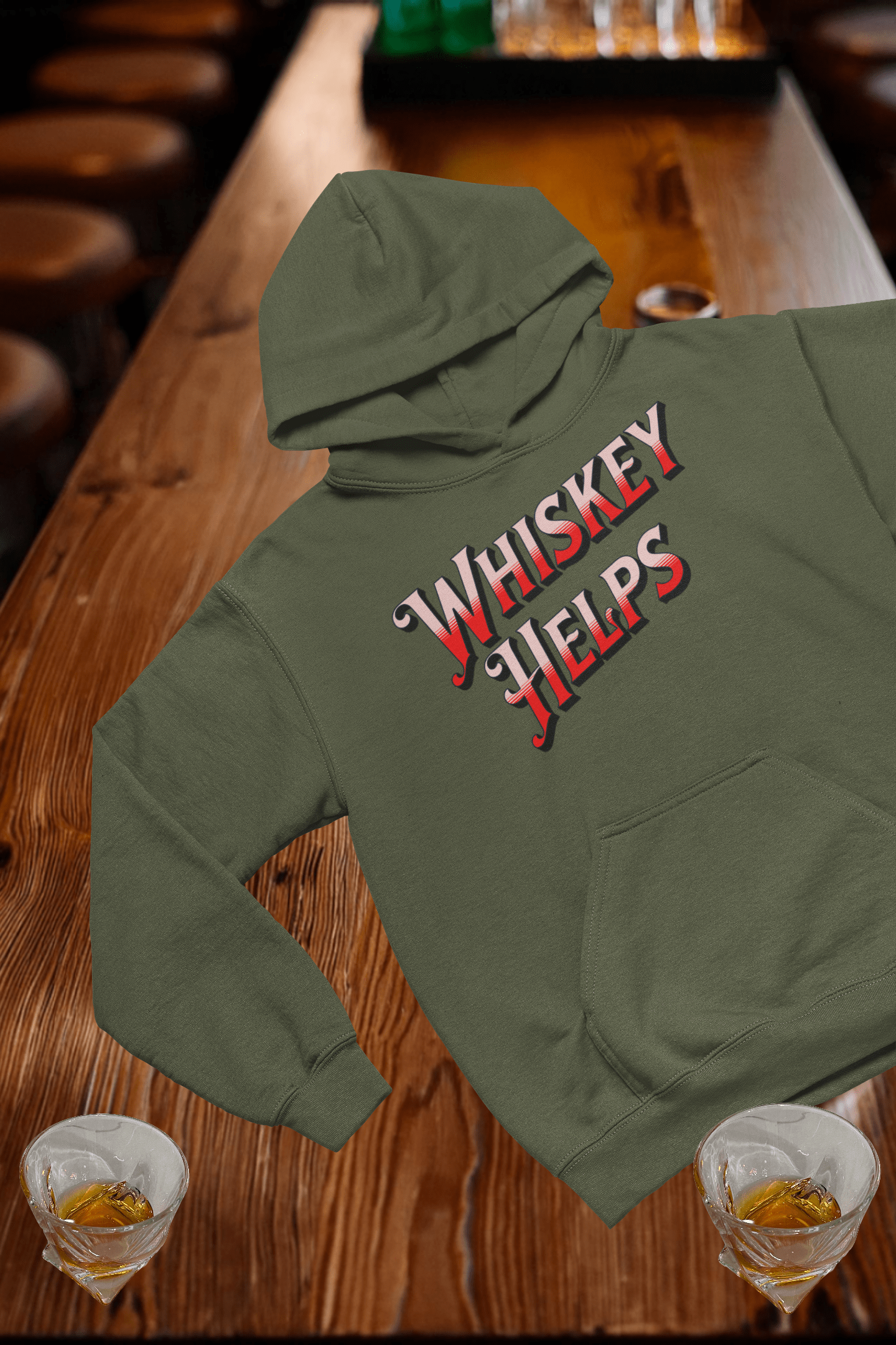 Whiskey Helps Hooded Sweatshirt