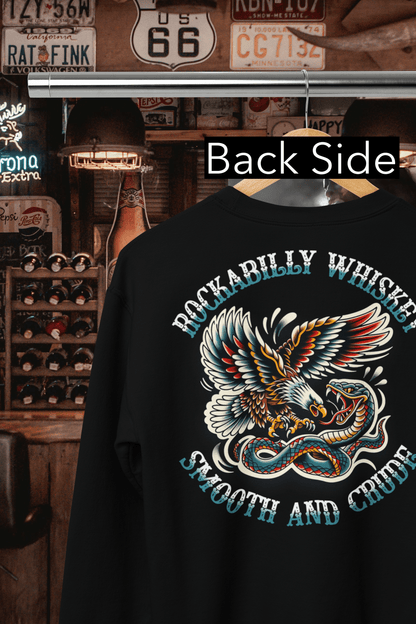 Rockabilly Eagle and Snake Fight Crewneck Sweatshirt
