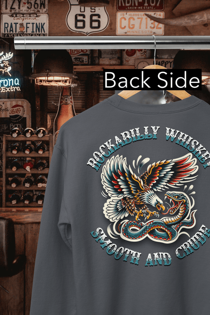 Rockabilly Eagle and Snake Fight Crewneck Sweatshirt
