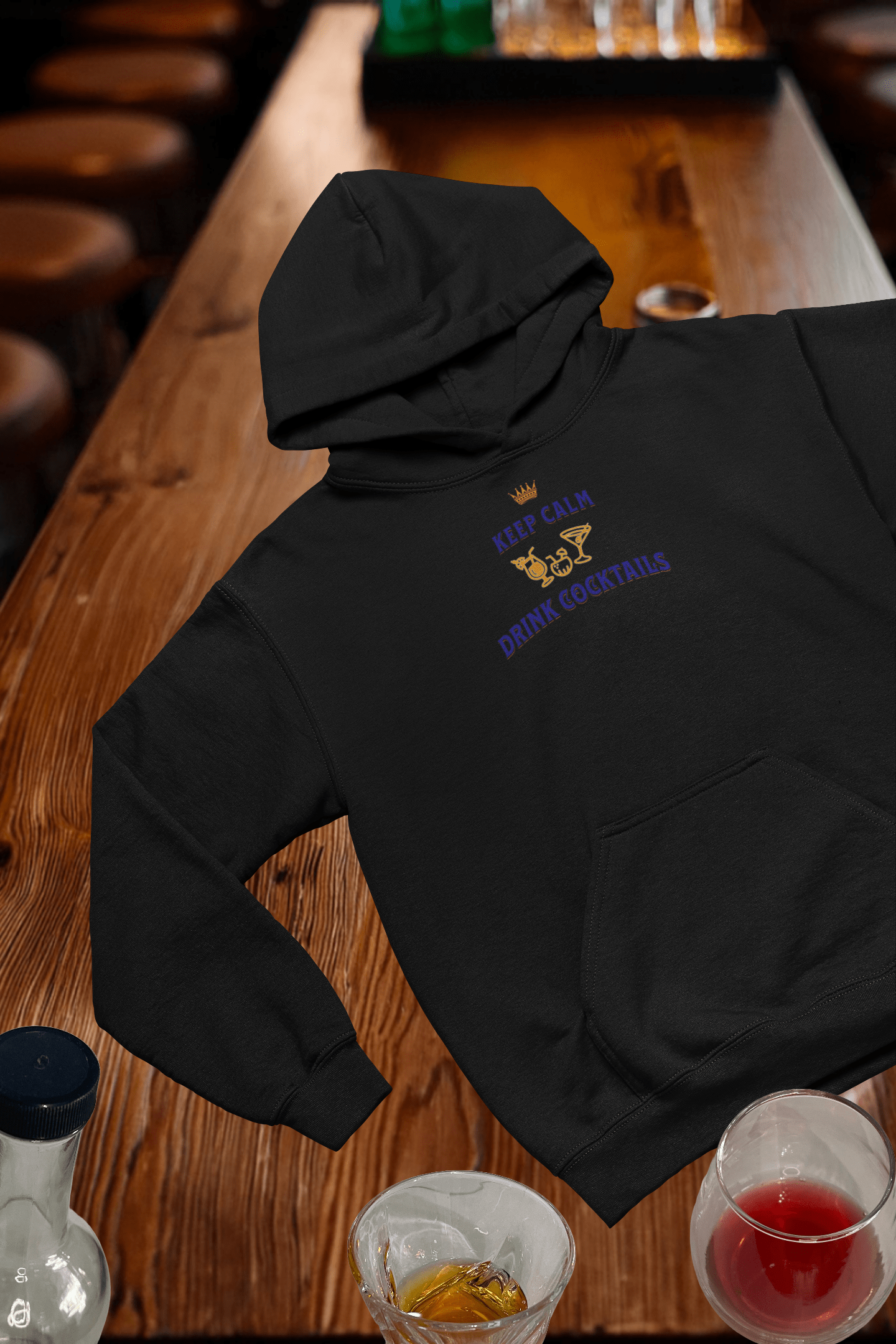 Keep Calm Drink Cocktails Hooded Sweatshirt