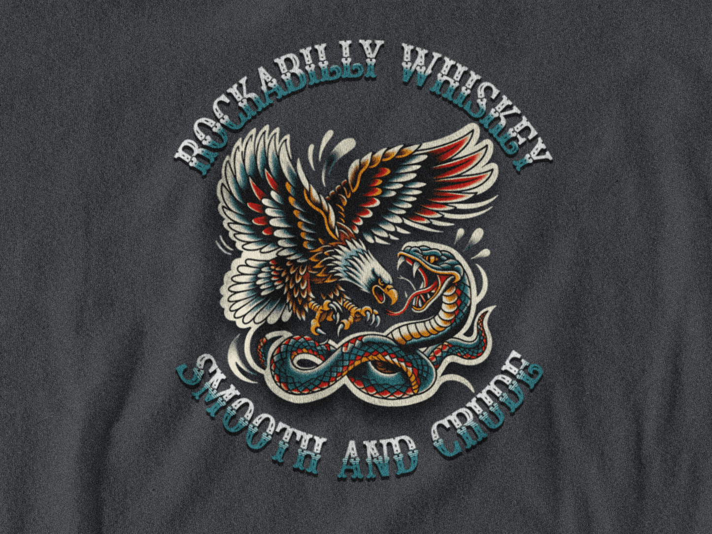 Rockabilly Eagle and Snake Fight T-Shirt